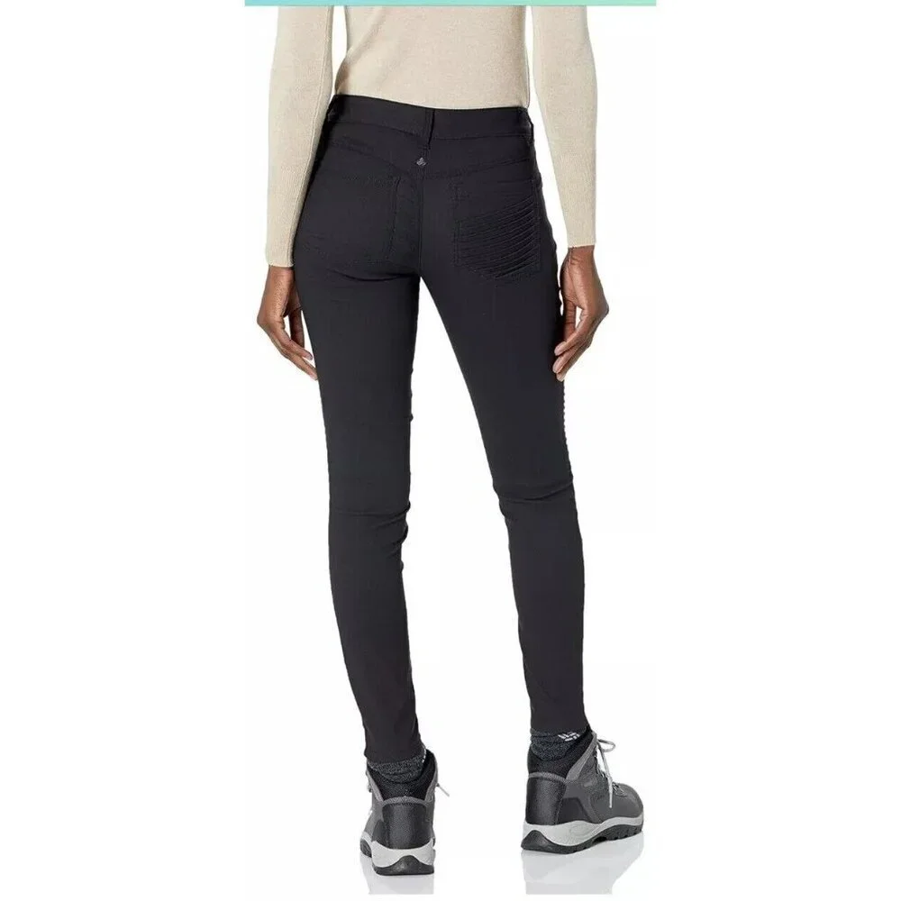 prAna Brenna Gray Moto Skinny Jeans Pants Trousers Low Rise Stretch EUC Womens 0 - Picture 2 of 14